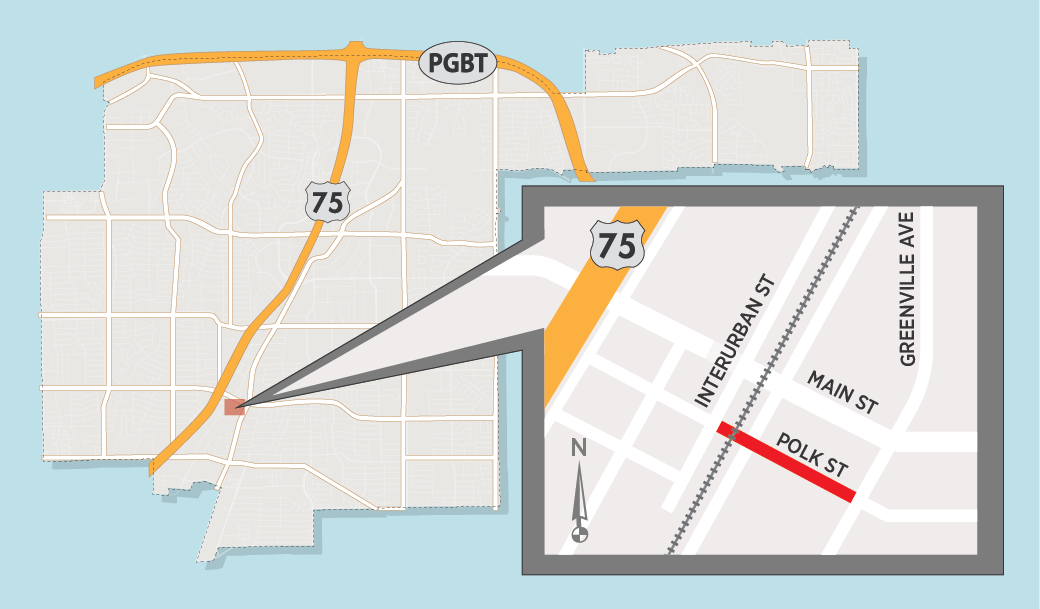 Polk Street Open to Eastbound Traffic Only in Parts of Downtown