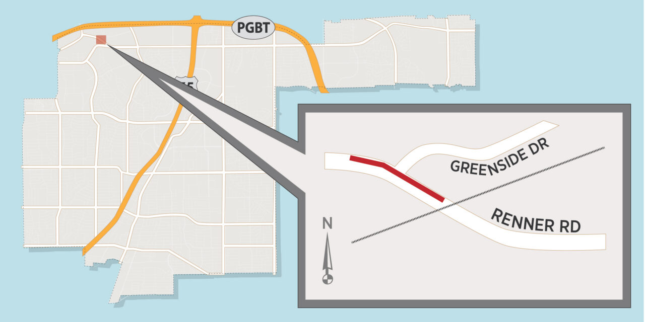 Sidewalk Construction Taking Place at Renner Road and Greenside Drive 