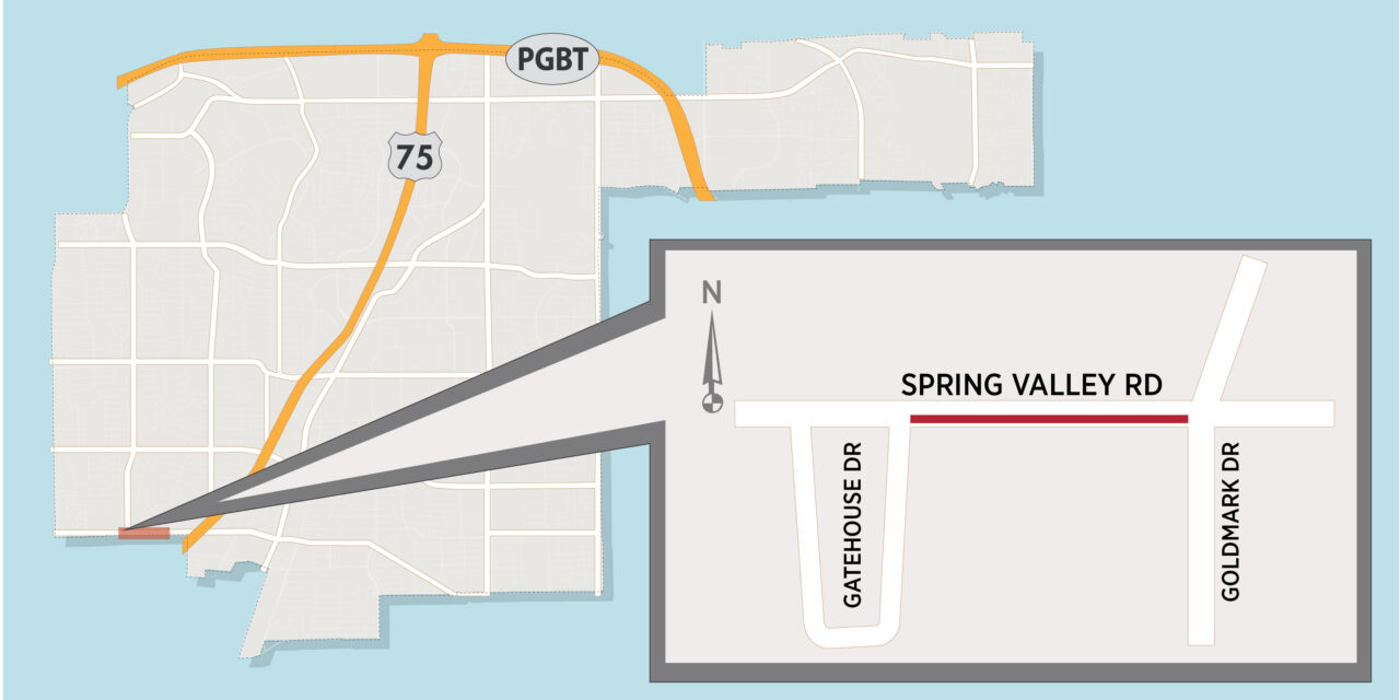 Concrete Repairs to Close Lane of Eastbound Spring Valley Drive at Goldmark Drive 