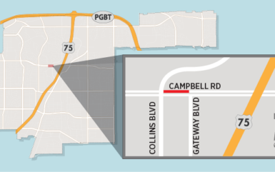 Turn Lane Closure from Campbell Road to Northbound Collins Boulevard