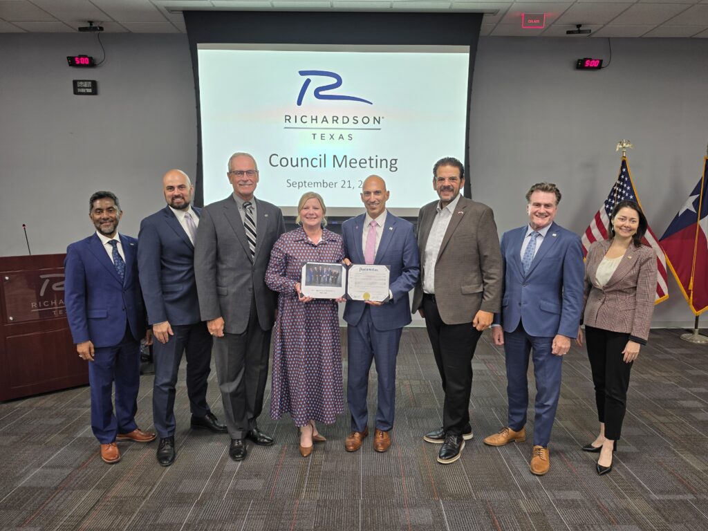 City Council with Tabitha Branum after receiving the proclamation