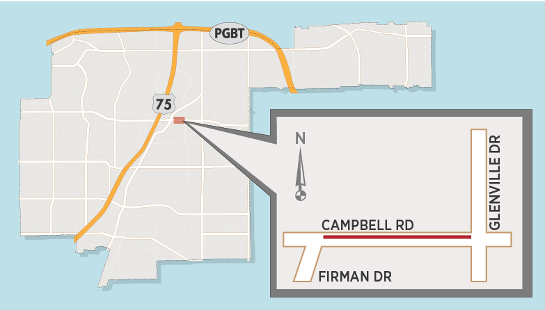 Fiber Optic Work to Close Lane on Campbell Road East of US 75