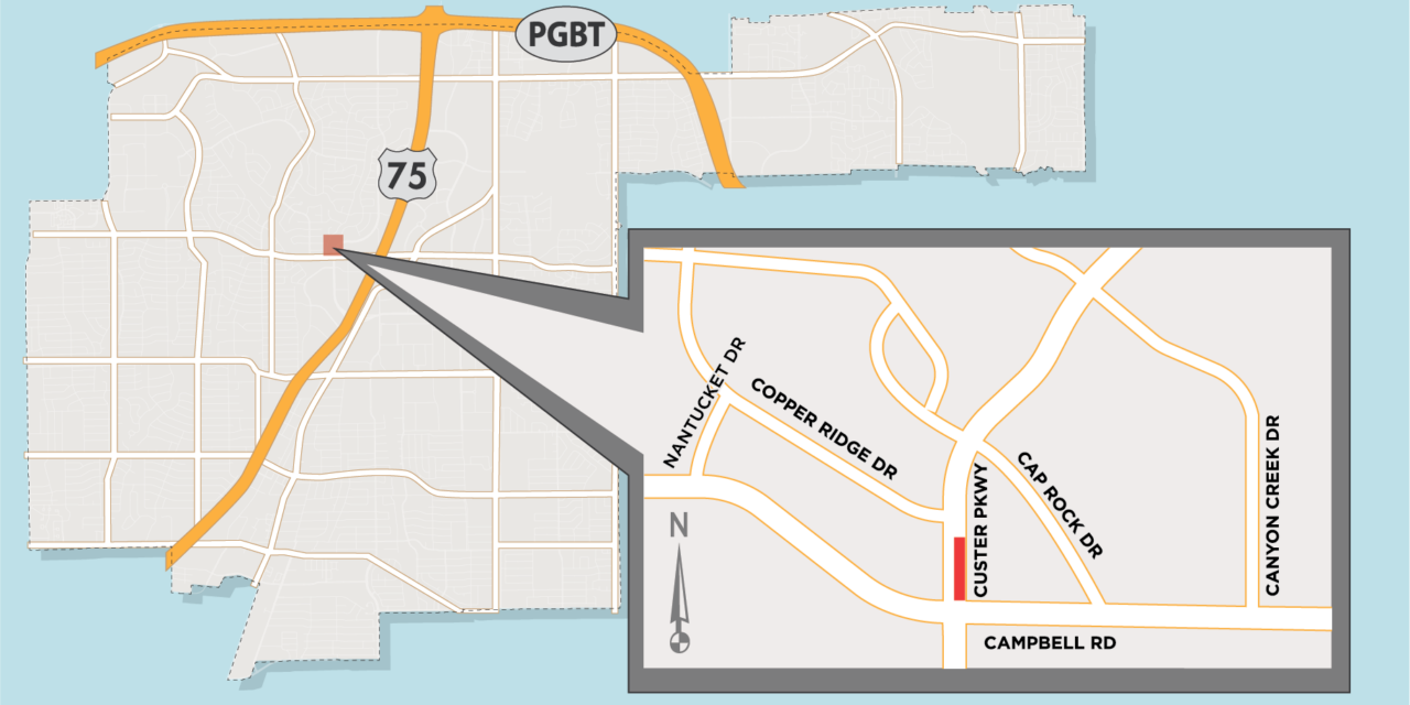 Lane Closure on Custer Parkway at Campbell Road  