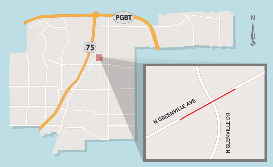 Light Installation Leads to Lane Closure on Greenville Avenue at Glenville Drive 