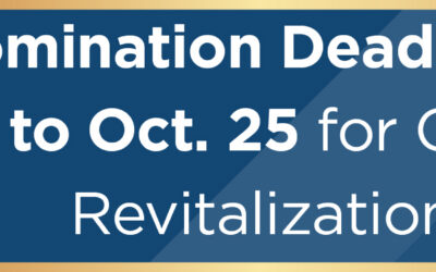 Nomination Deadline Extended to Oct. 25 for Community Revitalization Awards