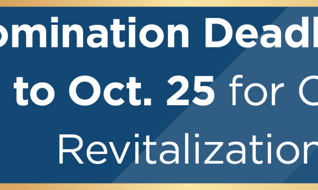 Nomination Deadline Extended to Oct. 25 for Community Revitalization Awards
