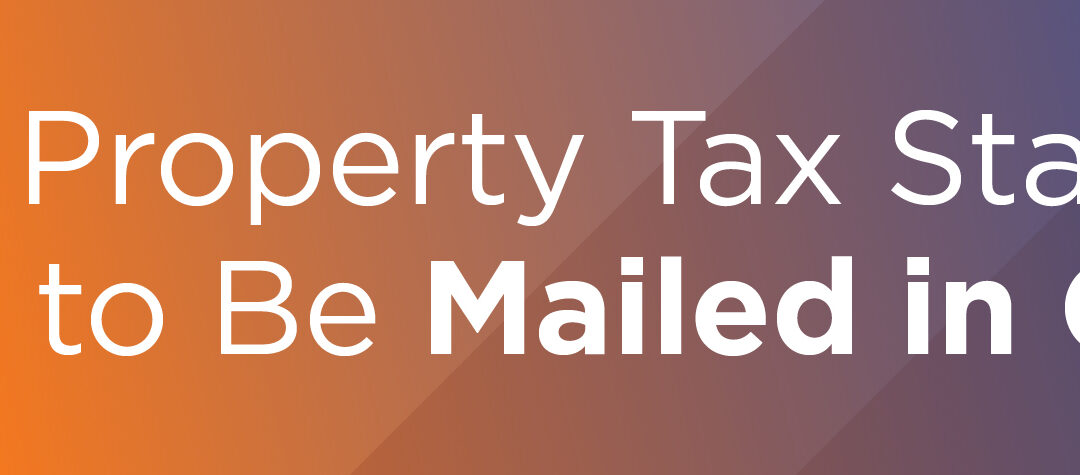 Property Tax Statements to Be Mailed in October